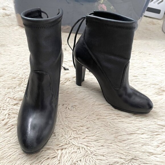 Stuart Weitzman Black Glove Tie-Back Ankle Boots - 5.5, made in Spain 🇪🇸 - Picture 13 of 14